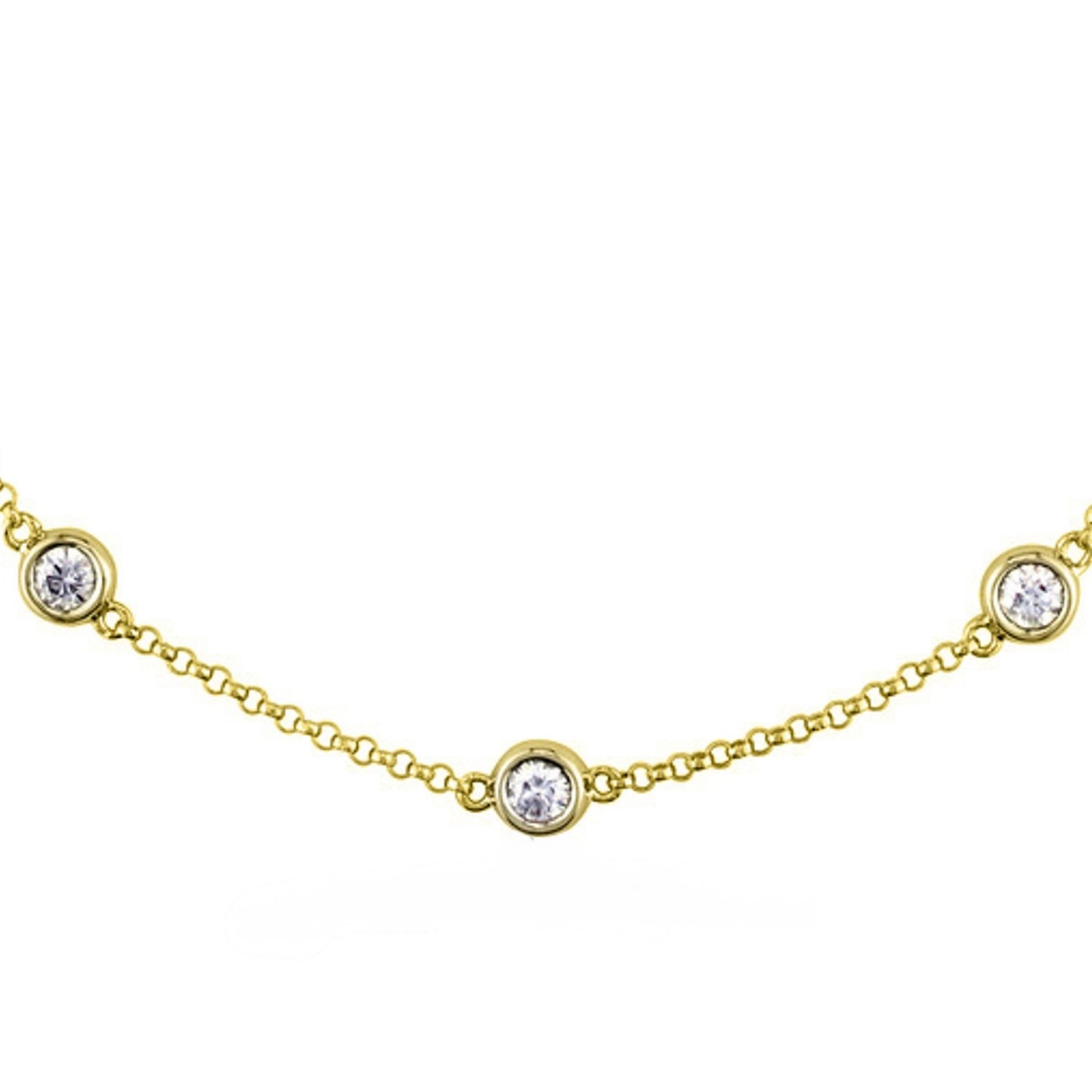 14k YGOLD LAB GROWN DIAMOND BY THE YARD NECKLACE