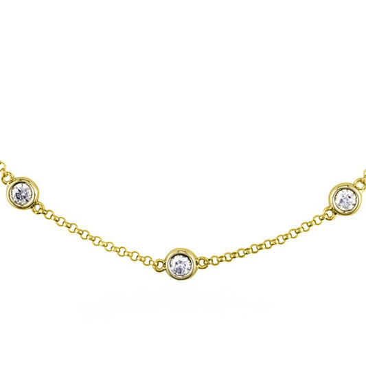 14k YGOLD LAB GROWN DIAMOND BY THE YARD NECKLACE